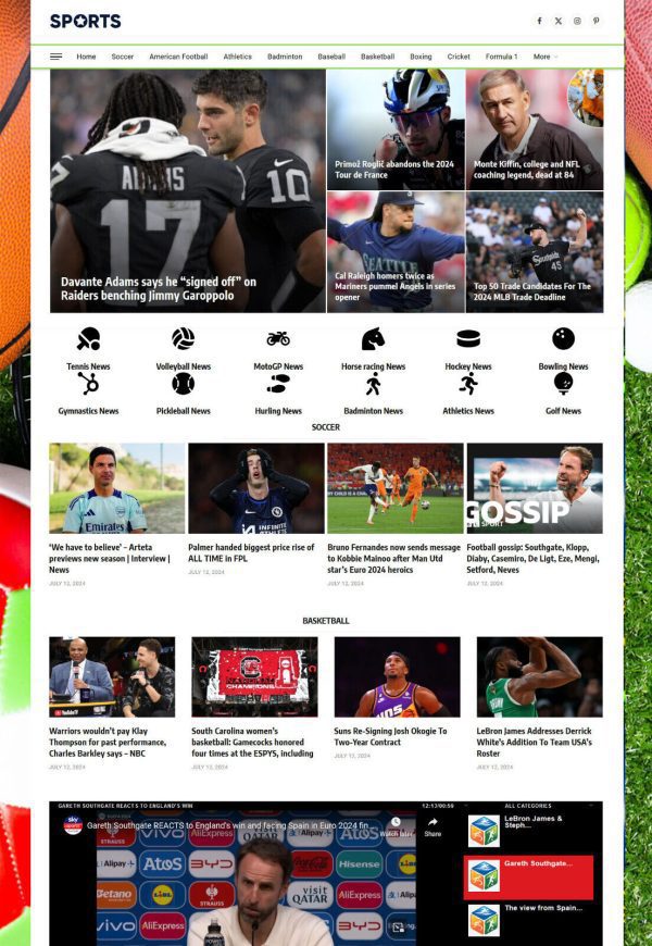 Daily Sports News WebSite + Fully Automatic