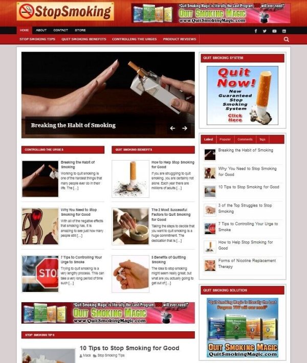 Stop Smoking Tips Blog Website