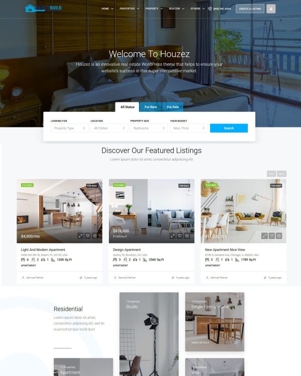 RealEstate Properties Sale Rental Website