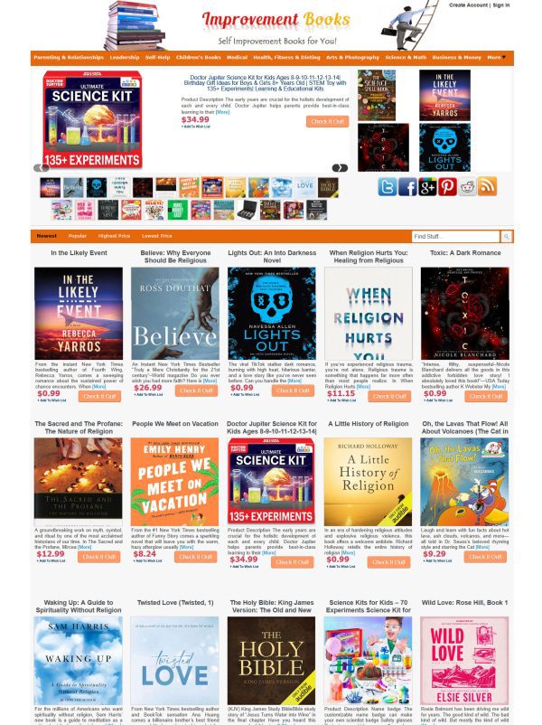 Books Store - Amazon, eBay, ClinkBank Affiliate Website - AUTO UPDATE