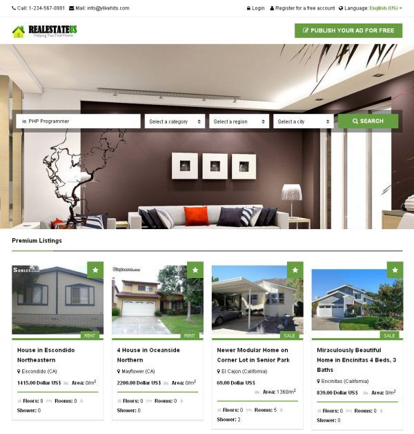 RealEstate Classified Ads Website - Free Install