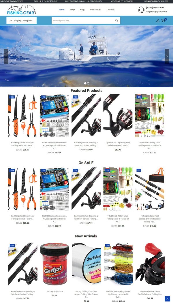 Fishing Tackle Store - Affiliate / Drop Shipping Website + eCommerce