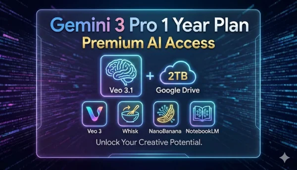 Google Gemini 3 Pro 1 Year Plan | Veo 3.1 | 2TB Google Drive | Premium AI Access