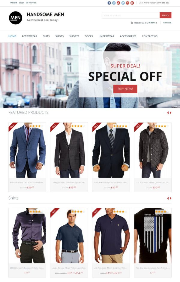 Men's Clothing Store - Custom Amazon Affiliate Website + eCommerce
