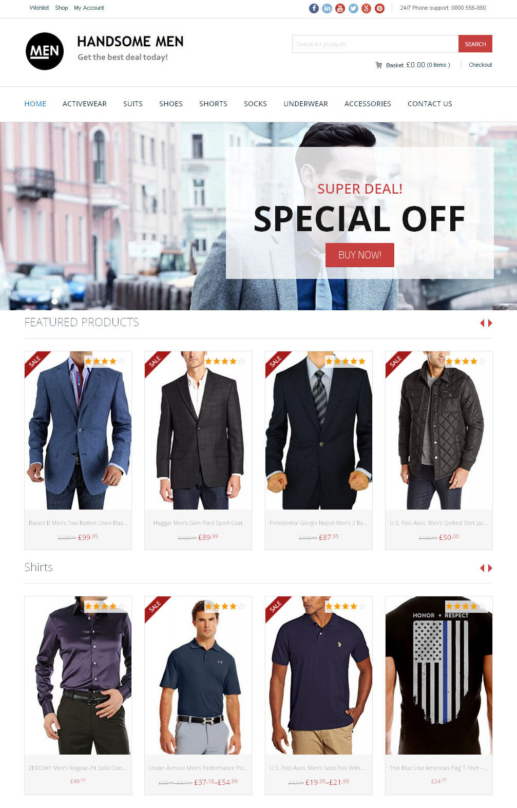 Men’s Clothing Store – Custom Amazon Affiliate Website + eCommerce