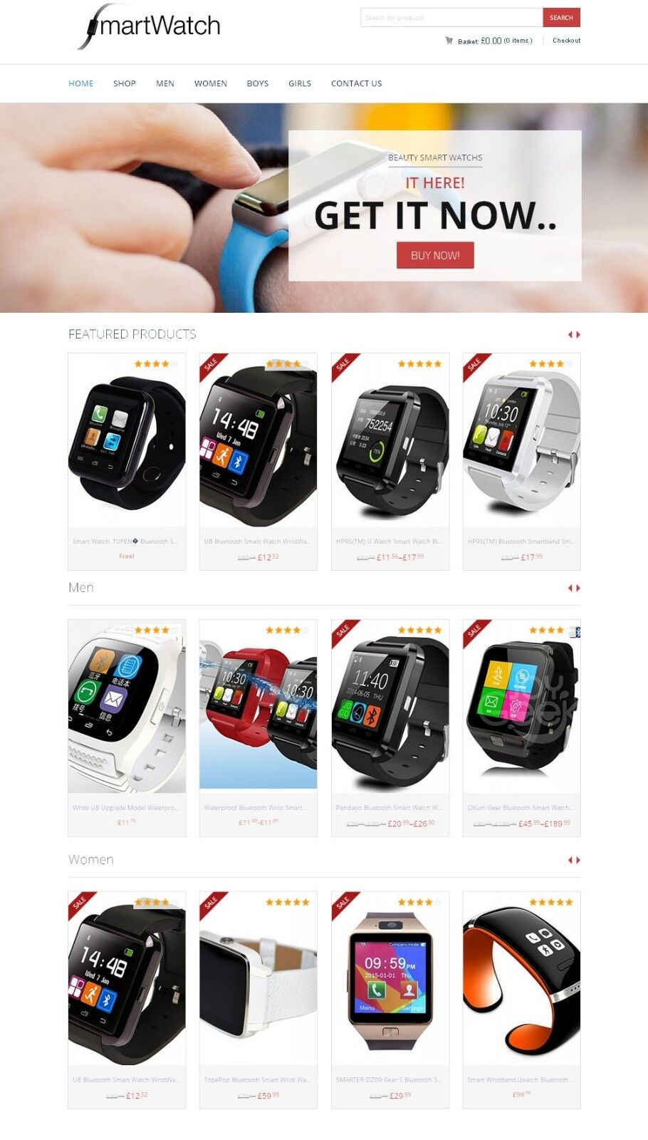 Amazon Affiliate / DropShip Store – Smart Watch Website + eCommerce