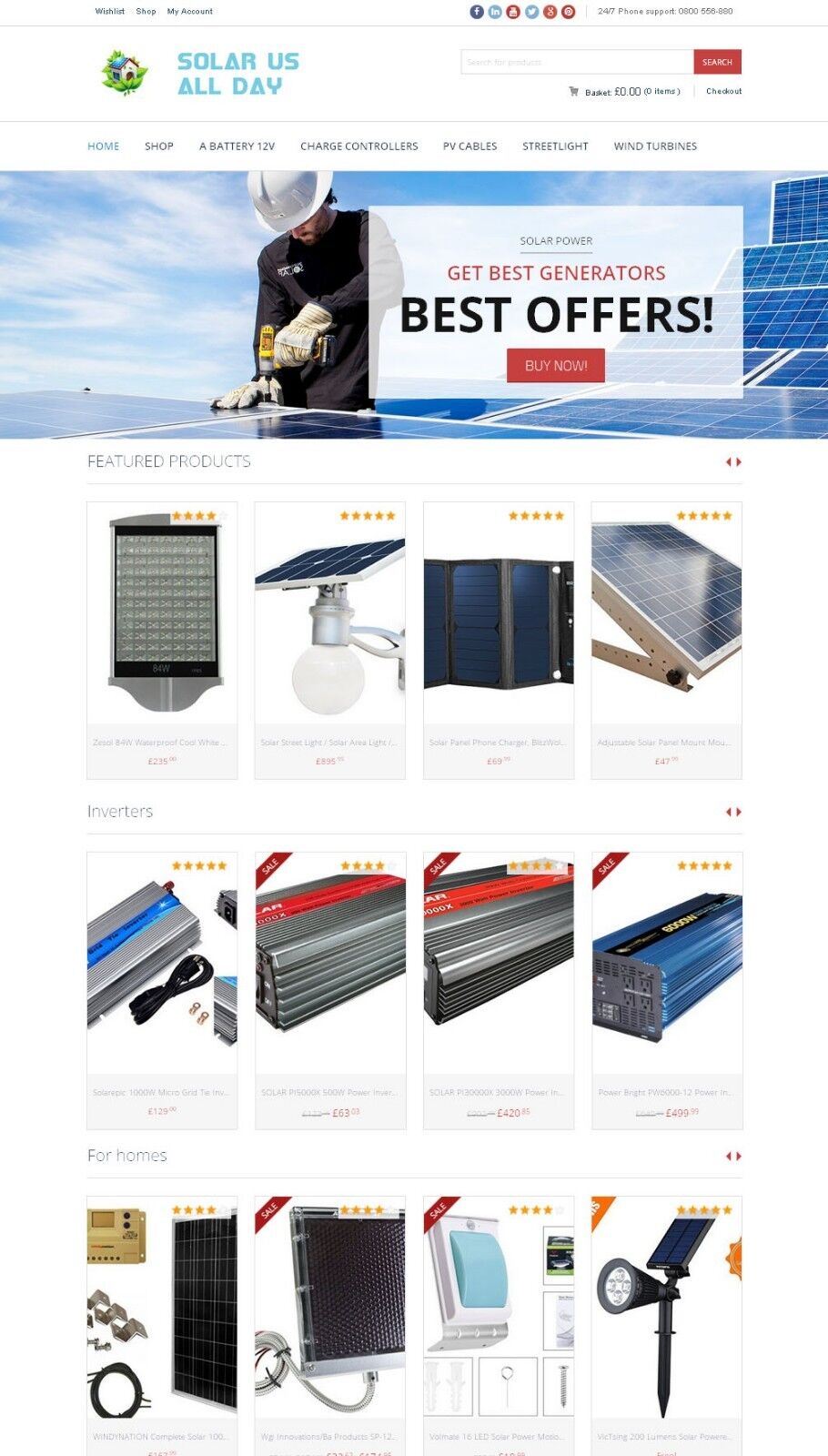 Amazon Affiliate / DropShip Store Solar Power Website