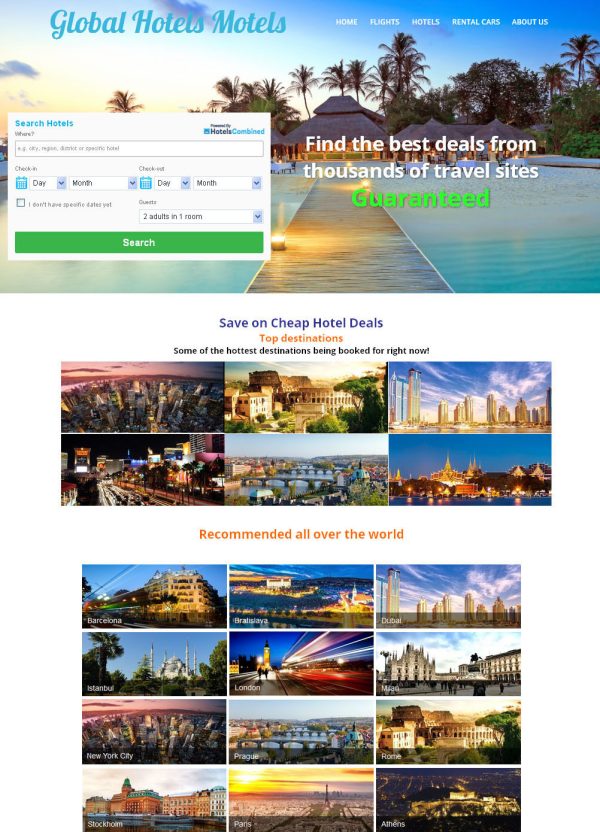 FLIGHT, HOTEL & CAR RENTAL Booking Affiliate Website