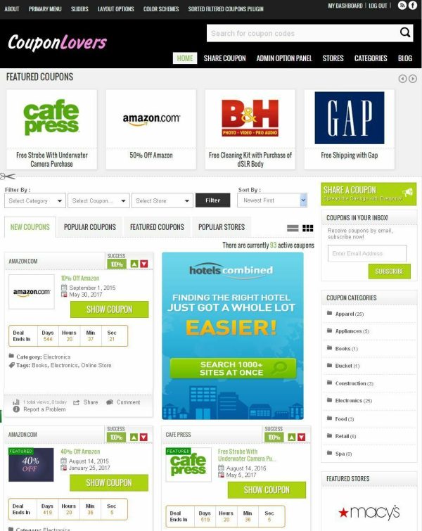 Coupons Discount Deals Affiliate WebSite AUTOPILOT+  Free Hosting with SSL