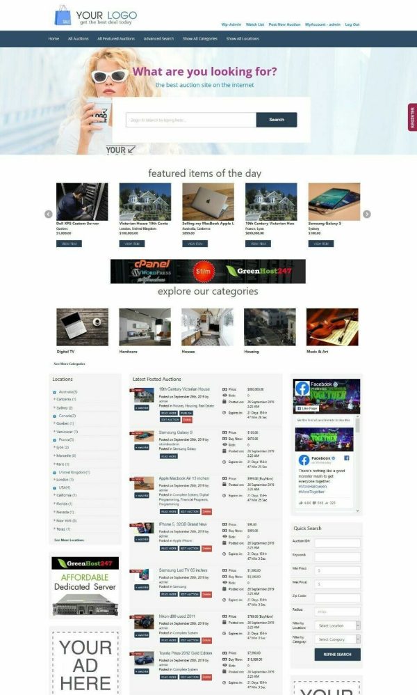 eBay Clone Auction Website For Sale + Free Installation