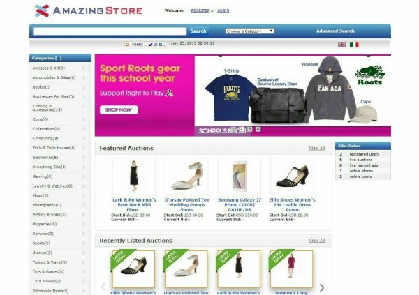 EBay Clone Auction Website (Blue) - Free Install with SSL