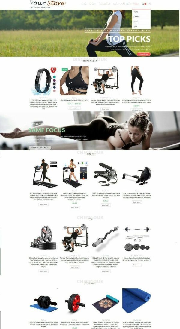 Exercise & Fitness Store - eCommerce Amazon Affiliate/Dropshiping