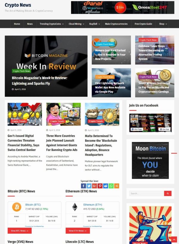 CryptoCurrency News Website, Run on AutoPilot