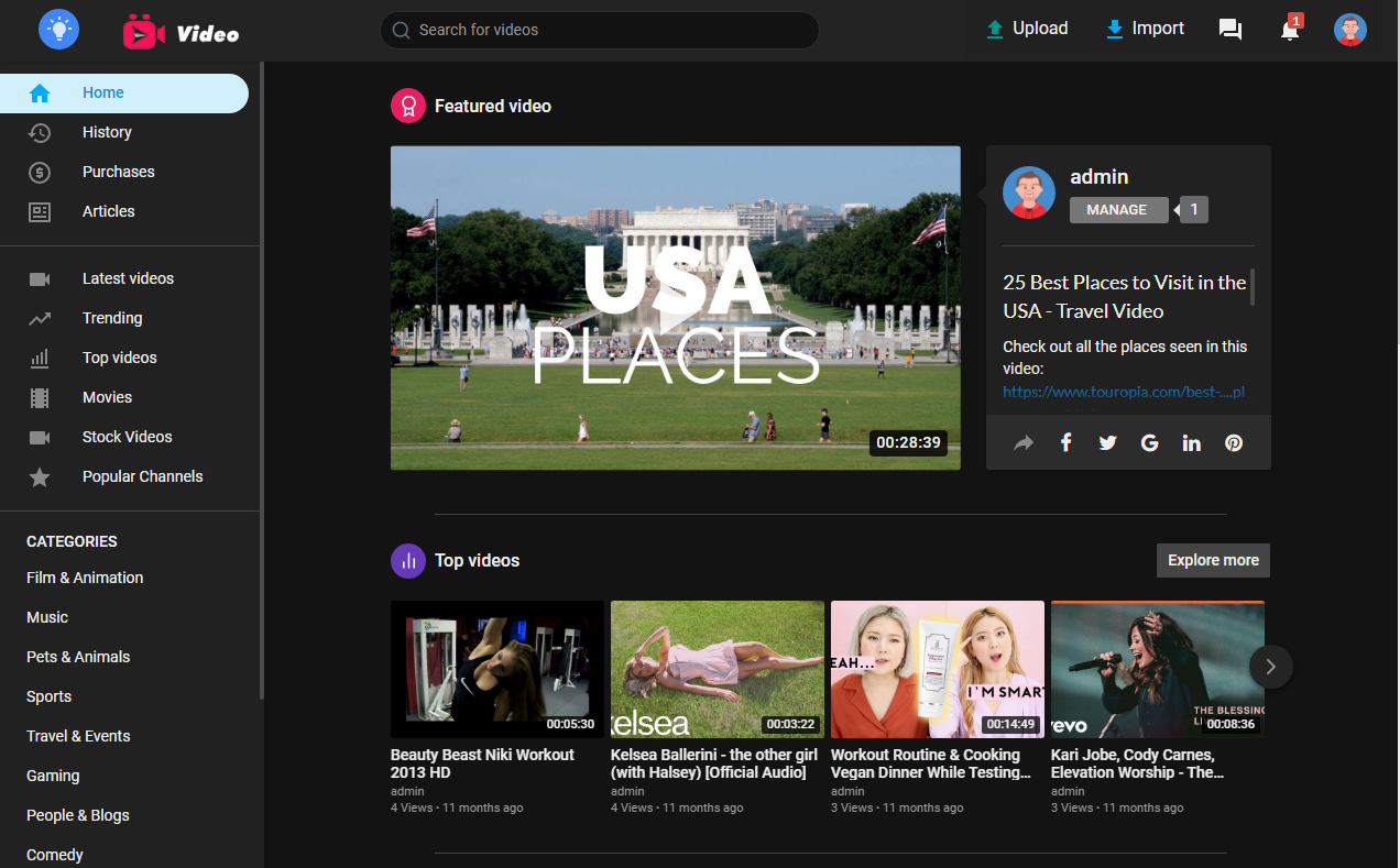 Videos Sharing Website, You Tube Cloneing