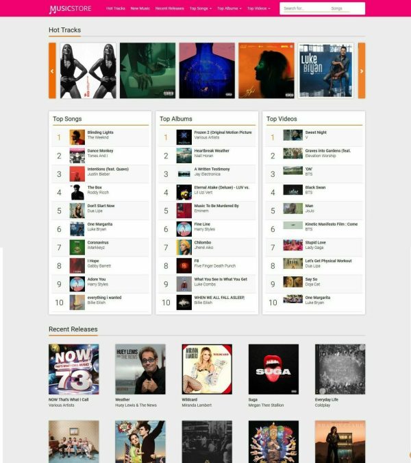 Music MP3 Store Website (Amazon, iTunes Affiliate)