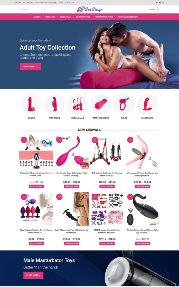 ADULT TOYS STORE - Drop Shipping Website
