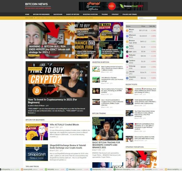 Bit coin Crypto Currencies News Website - Runs on AutoPilot