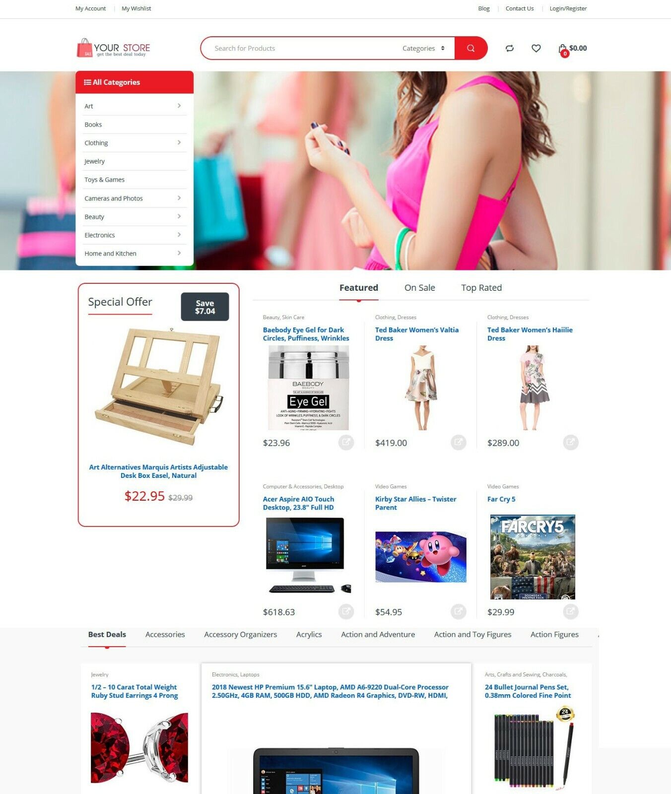 eBay Amazon Affiliate/Drop Shipping eCommerce Website + Free Install and Hosting